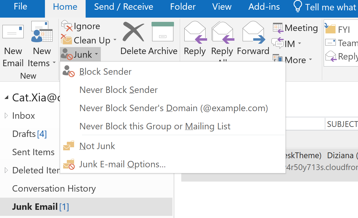 How do I block senders or add emails to the safe senders list? – Cross